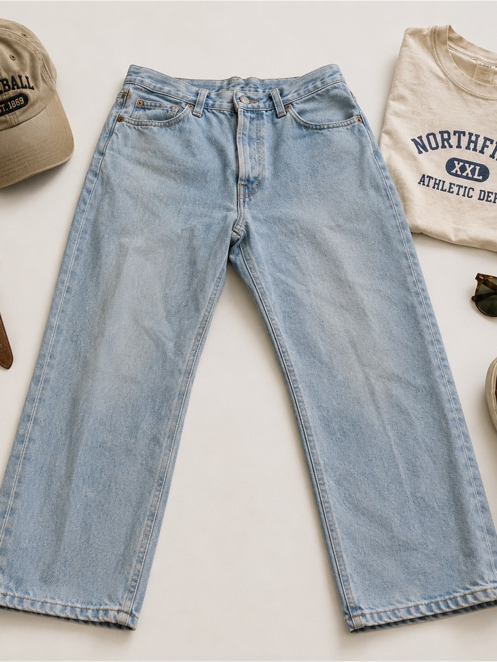 Levis Premium 501 Big E Cropped Jeans Womens 30 Light Wash Straight Leg Denim - Picture 3 of 15
